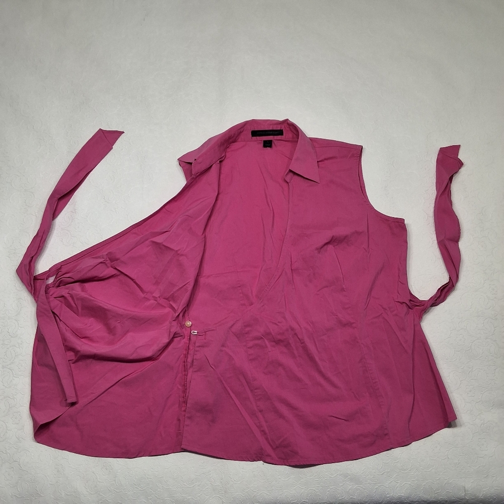Express Design Studio Top Pink Wrap Shirt Blouse Size L . - Picture 4 of 9